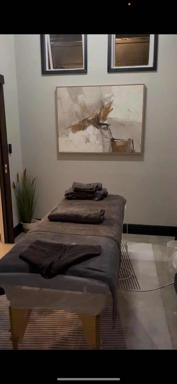 Massage bed prepared in the DRS Massage studio